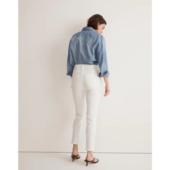 MADEWELL Stovepipe Jeans Pure White Size 28 High Rise Capsule Wardrobe Classic - Picture 5 of 12